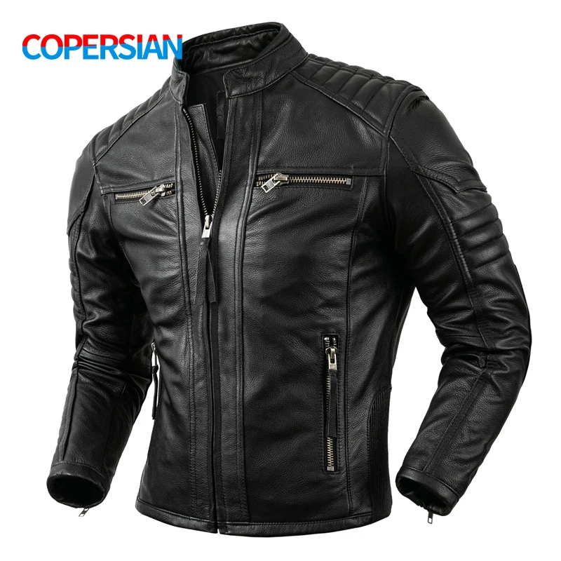 Leather Work Jacket - 2023 New Motorcycle Causal Vintage Leather