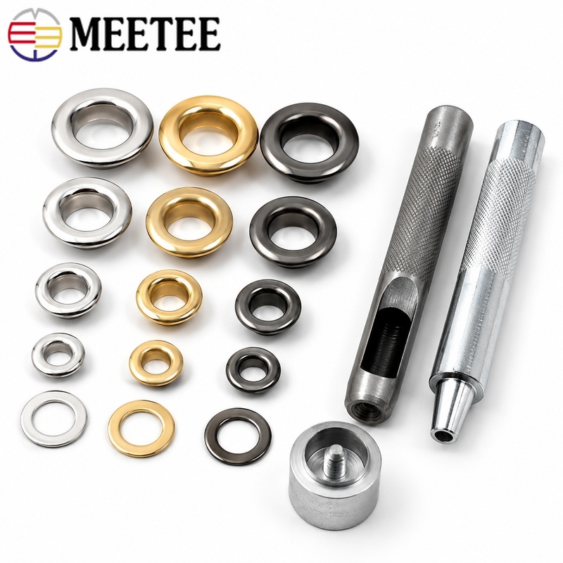 Leatherwork Eyelets - 100Sets Meetee 4/5/8/10/12mm Metal Eyelets with