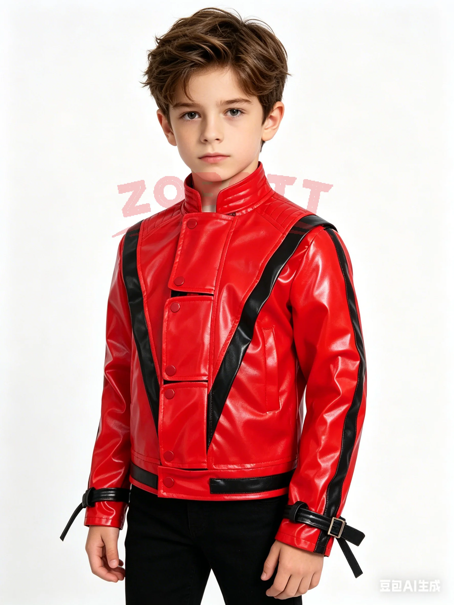 Leather Work Jacket - Michael Joseph Jackson Leather Red Thrilling