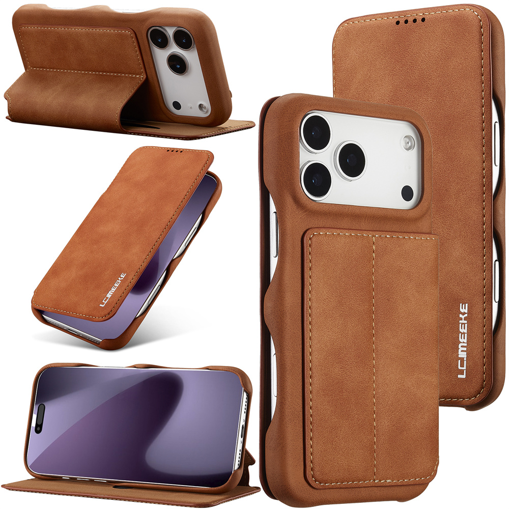 Leather X - Leather Flip Wallet Card Slots Magnetic