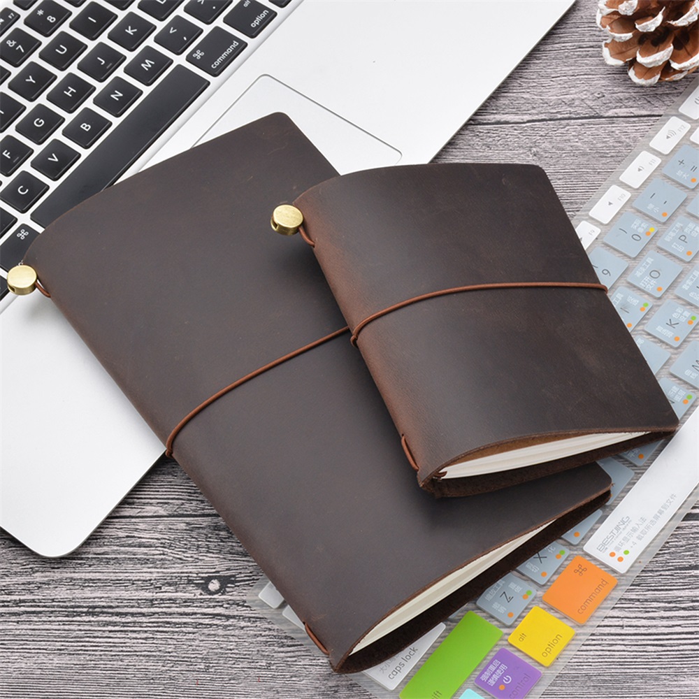 Leather Work Diary - Genuine Leather Traveler Notebook DIY Journal