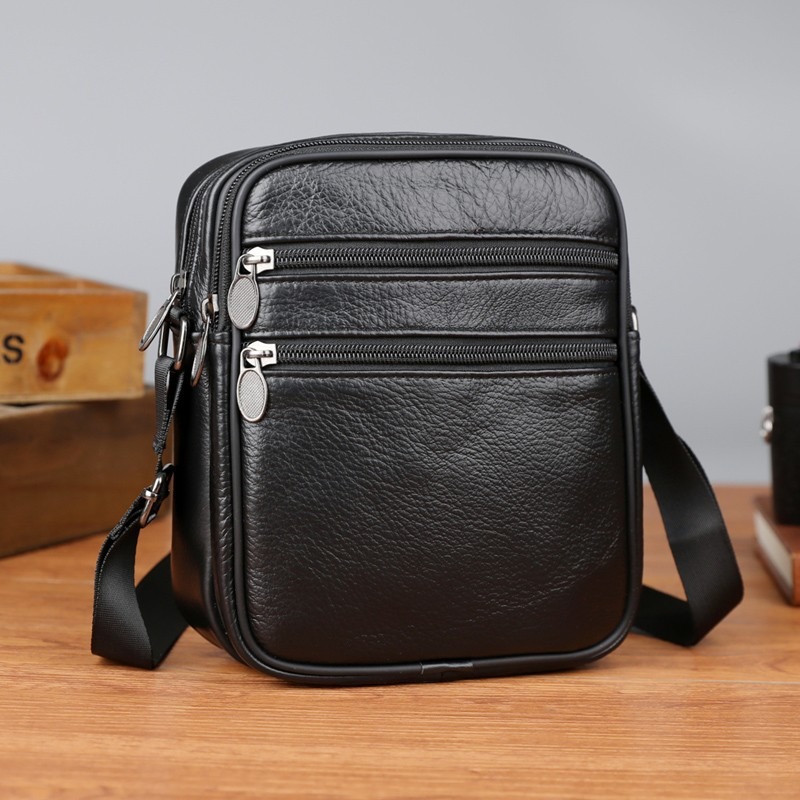 Leather Work Handbags - Men's Shoulder Messenger Bag Casual Handbags