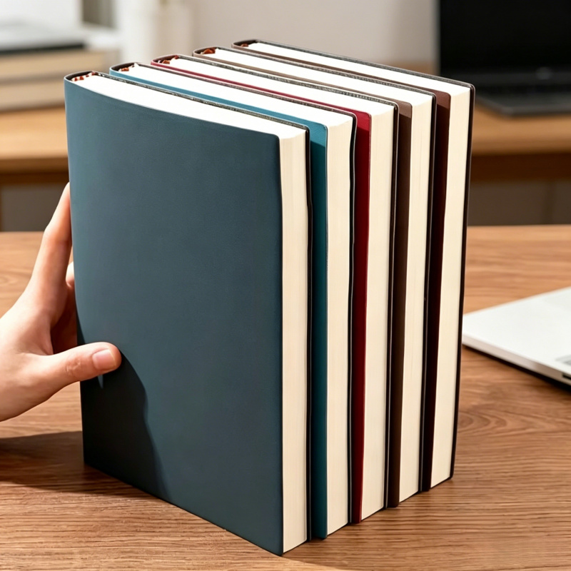 Leather Work Diary - A5 Soft Leather Notebook with 120