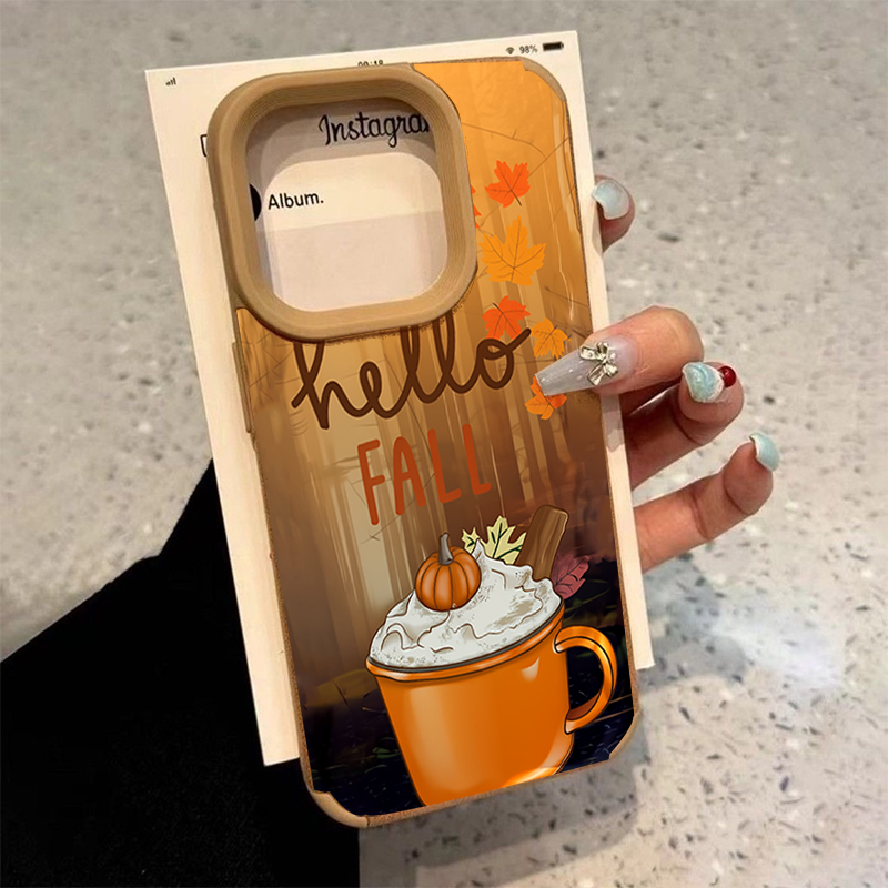 Leather X - Retro Maple Leaf Fall Coffee Phone
