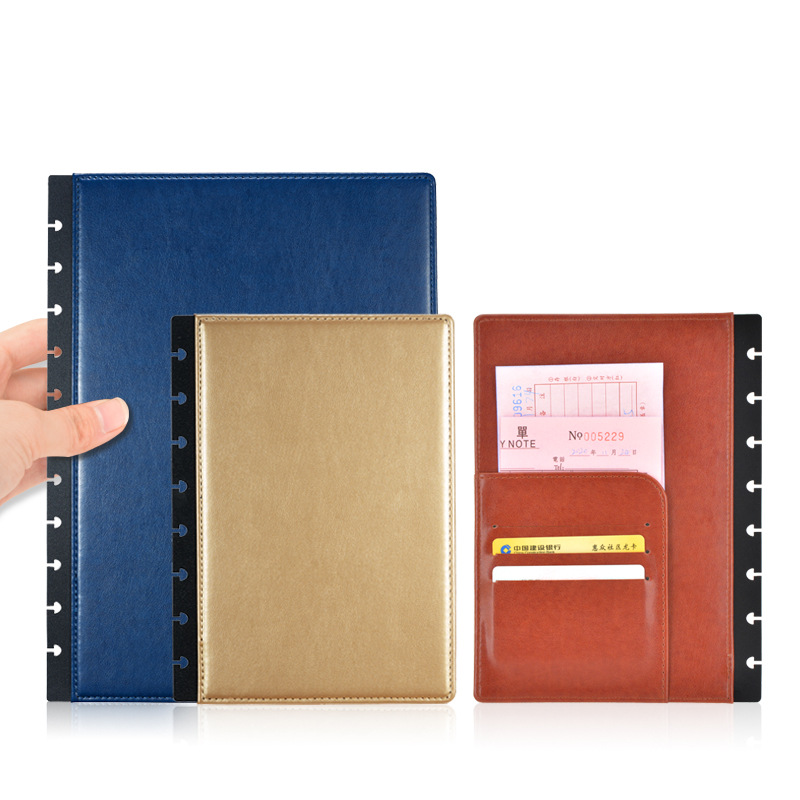 Leather Work Diary - Loose-leaf Leather Cover Mushroom Hole Notebook