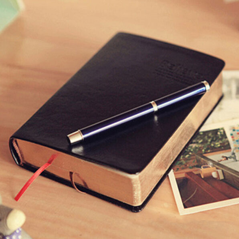 Leather Work Diary - Vintage Thick Leather Bible Notebook Blank