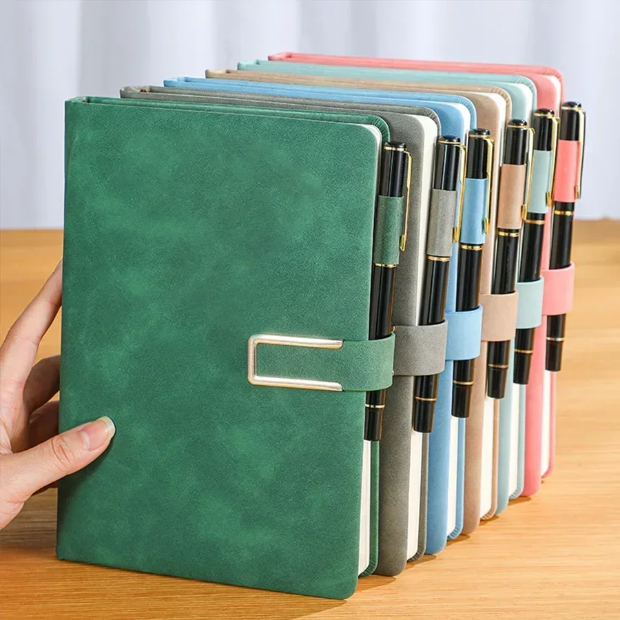 Leather Work Diary - 1pcs Soft-Cover Vintage A5 Leather Notebook