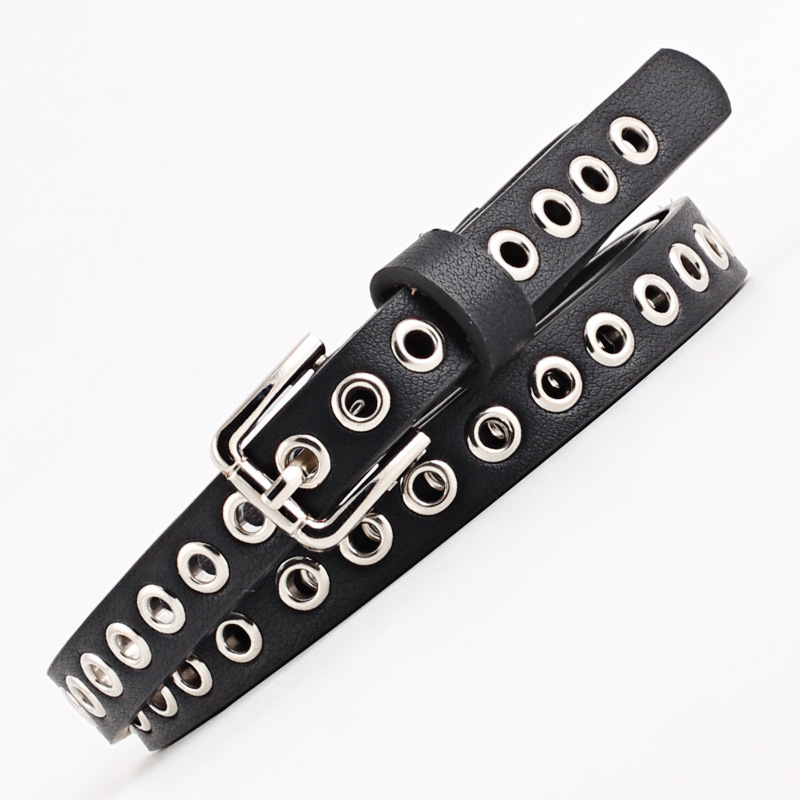 Leatherwork Eyelets - 1.4cm Women Trouser Belt Punk Cool