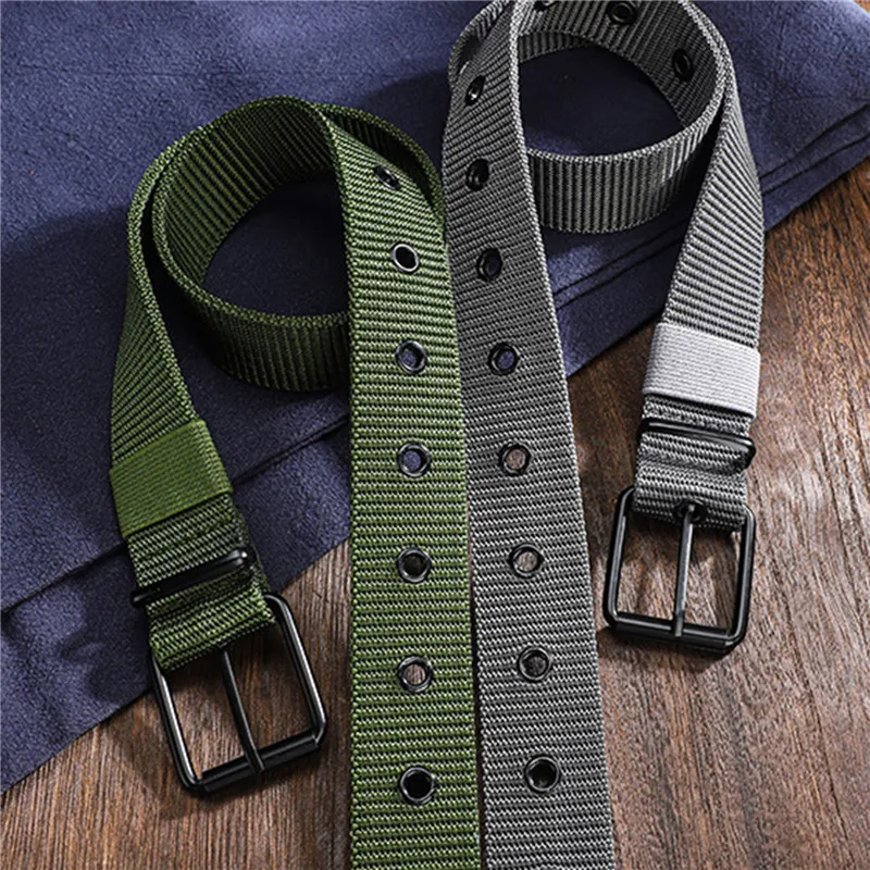 New Men Belt Porous Canvas Pin - огляд і ціна Leatherwork Eyelets