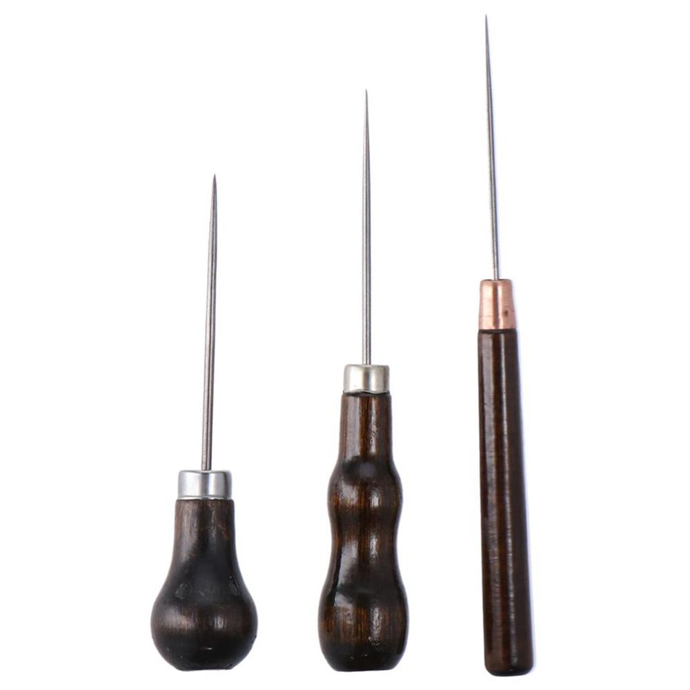 3Pcs Wooden Handle Scratch Awl - огляд і ціна Leatherwork Punch