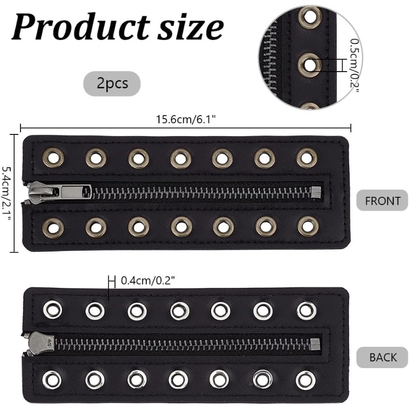 2 pc 7 Eyelet No Tie Zipper Bo - огляд і ціна Leatherwork Eyelets