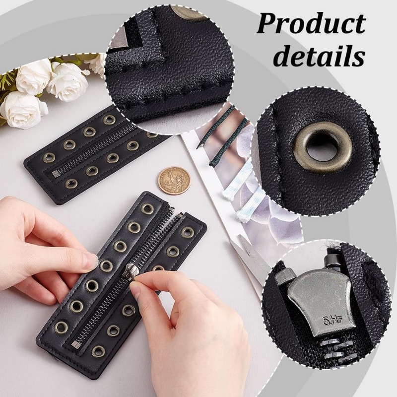 2 pc 7 Eyelet No Tie Zipper Bo - огляд і ціна Leatherwork Eyelets