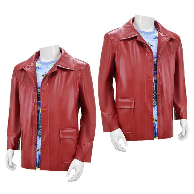 Men Red Leather Jacket Fight C - огляд і ціна Leather Work Jacket