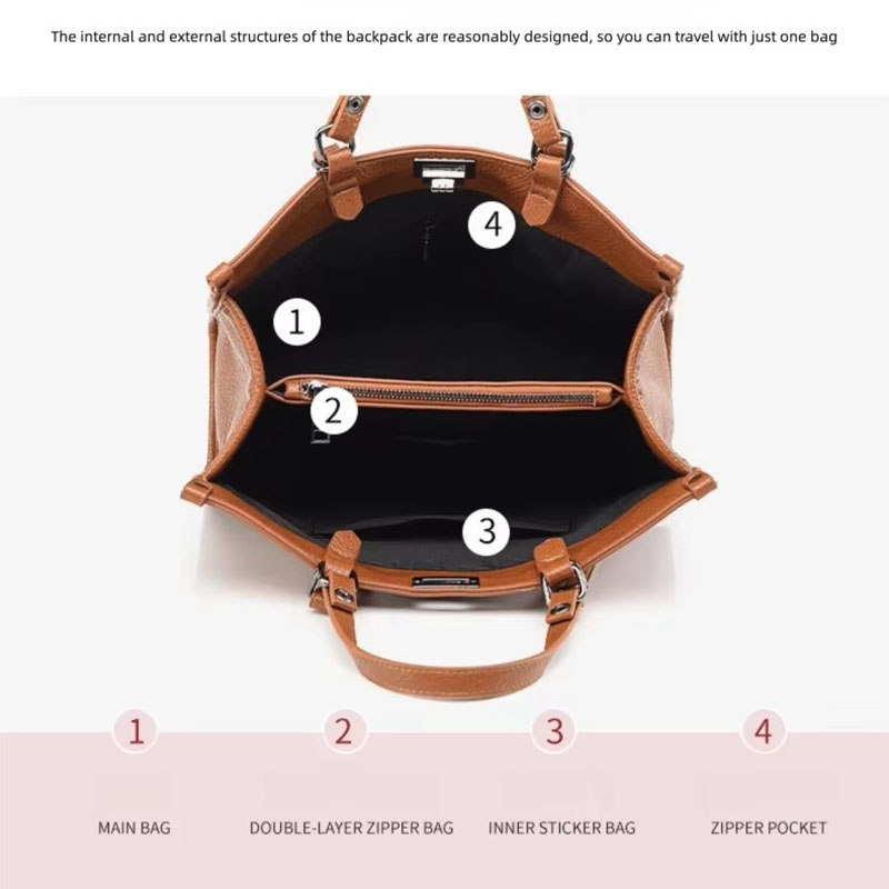 Women Large Capacity Tote Bag  - огляд і ціна Leather Work Handbags