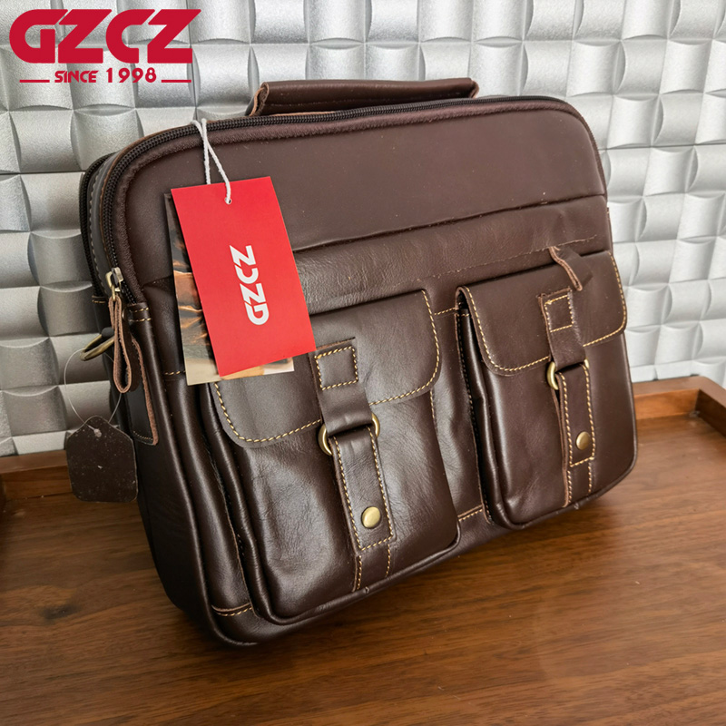 GZCZ Men's Handbag Leisure Bus - огляд і ціна Leather Work Handbags
