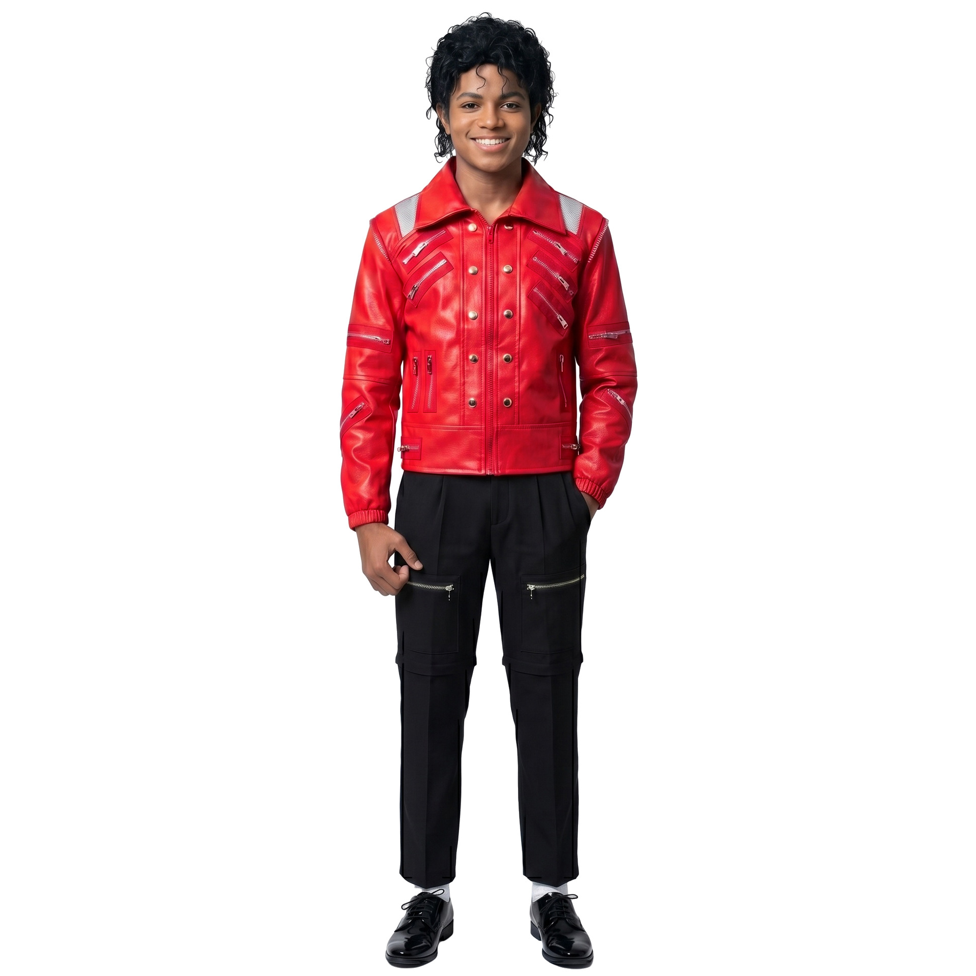 80s Retro Pop Star Costume Mic - огляд і ціна Leather Work Jacket