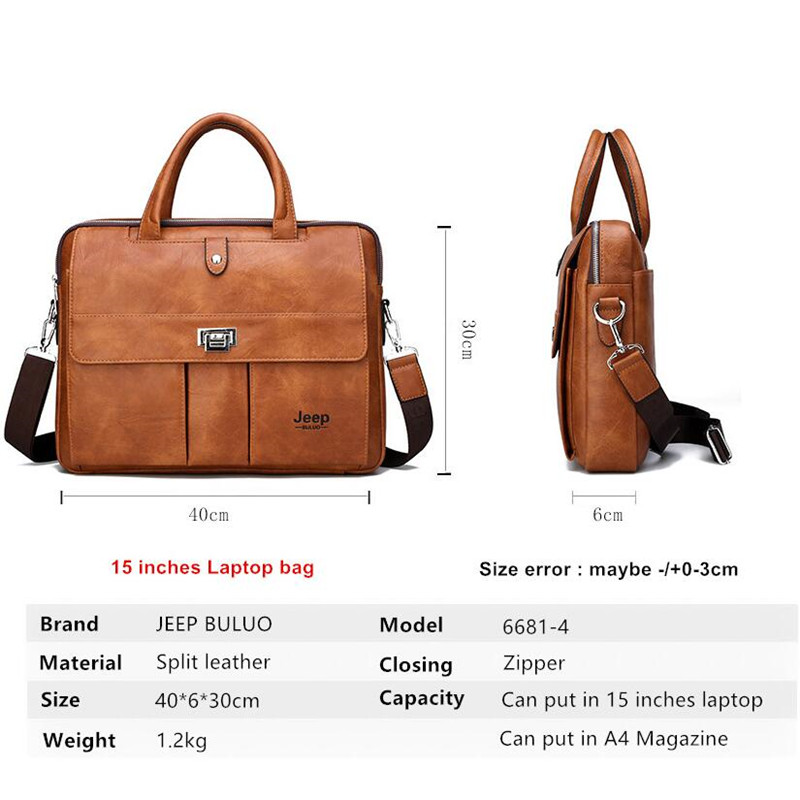 Jeep Buluo Men's Leather Brief - огляд і ціна Leather Work Handbags
