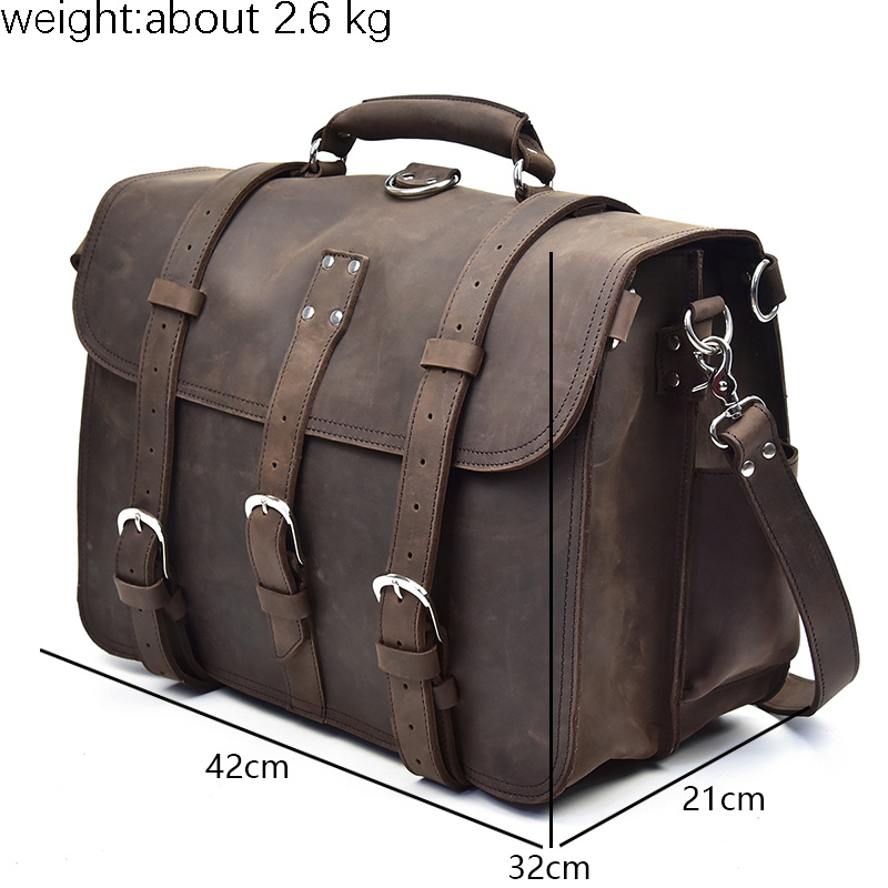 Men Thick Crazy Horse Leather  - огляд і ціна Leather Work Rucksack