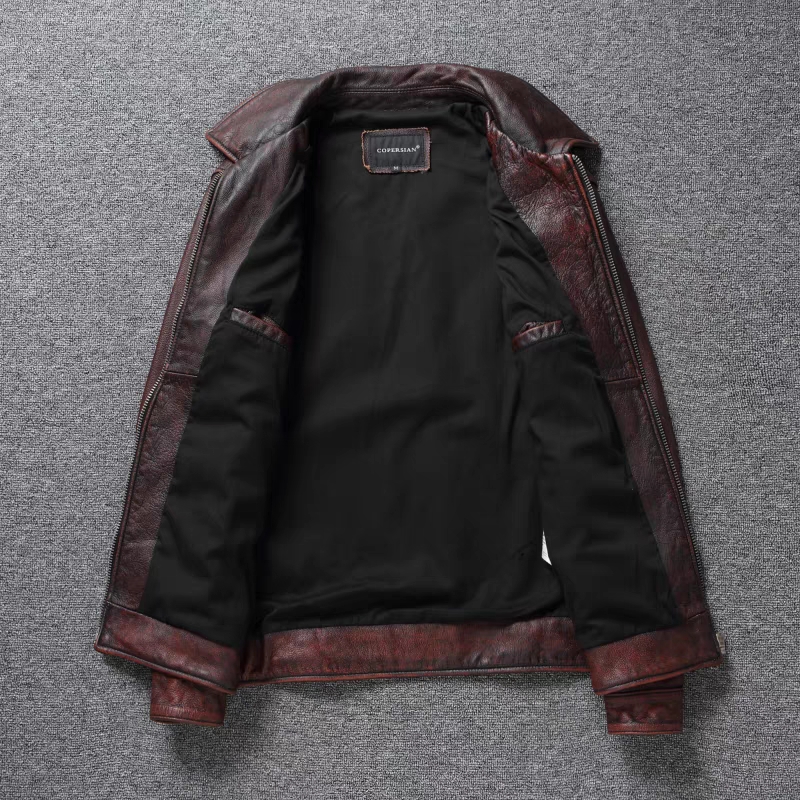 Retro Distressed Lapel First L - огляд і ціна Leather Work Jacket