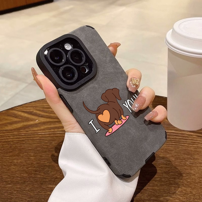 Cute Dachshund Heart Print Pho - огляд і ціна Leather X